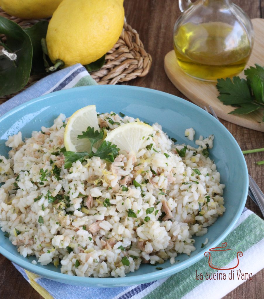 arroz frio com atum e limão
