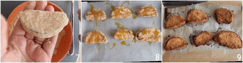 berinjelas à milanesa no forno ou fritas sanduíche de berinjelas com mozzarella a meia-lua o chicco di mais 3 cozinhar no forno