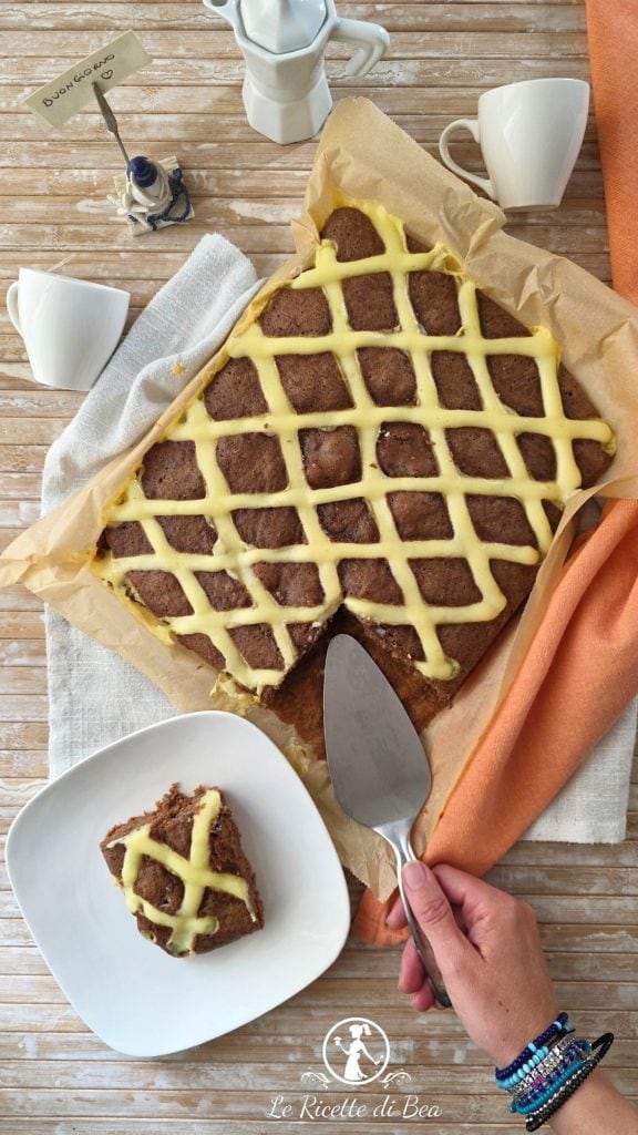 bolo edredom com cacau e creme