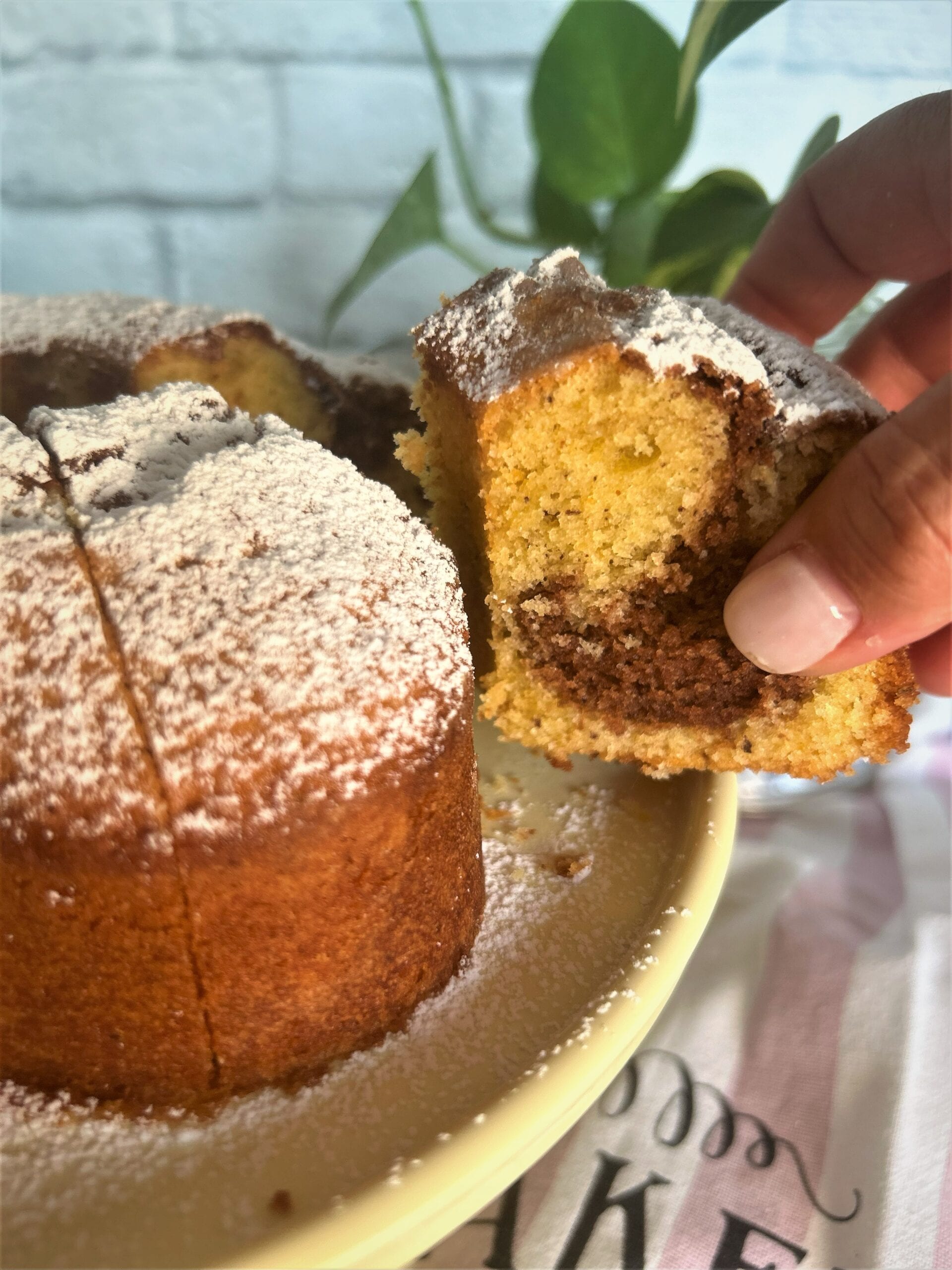 Bolo marmorizado com Nutella