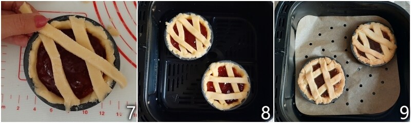 c. assar as mini tortas na airfryer