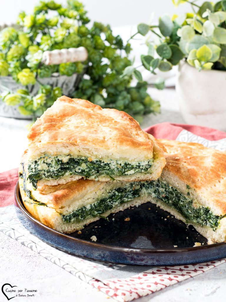 focaccia com ricota e espinafres