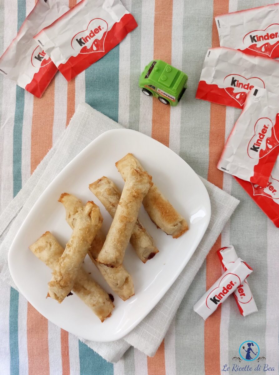 Fósforos de massa filo com chocolate