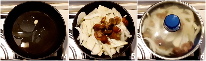 funcho à pizzaiola na frigideira com tomate e mozzarella azeitonas receita rápida saborosa il chicco di mais 2 cozinhar funcho