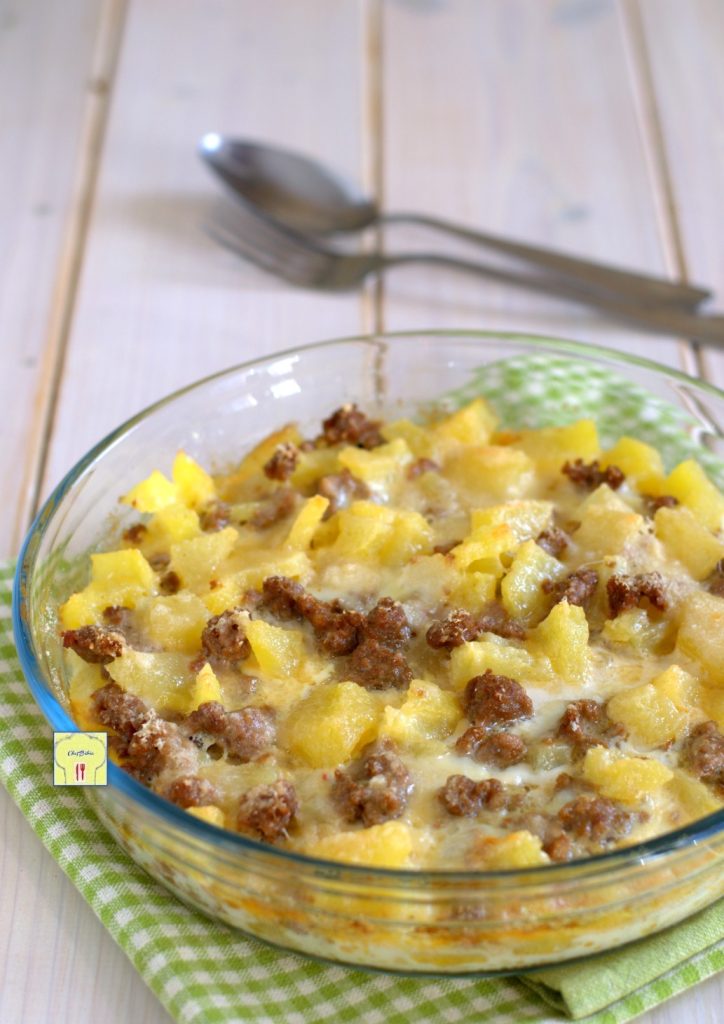 gratinado com linguiça e batatas gp