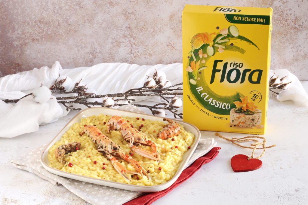 risoto de camarão e açafrão