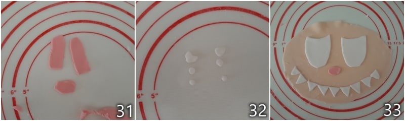 m. fazer os detalhes rosa e montar o rosto do Labubu