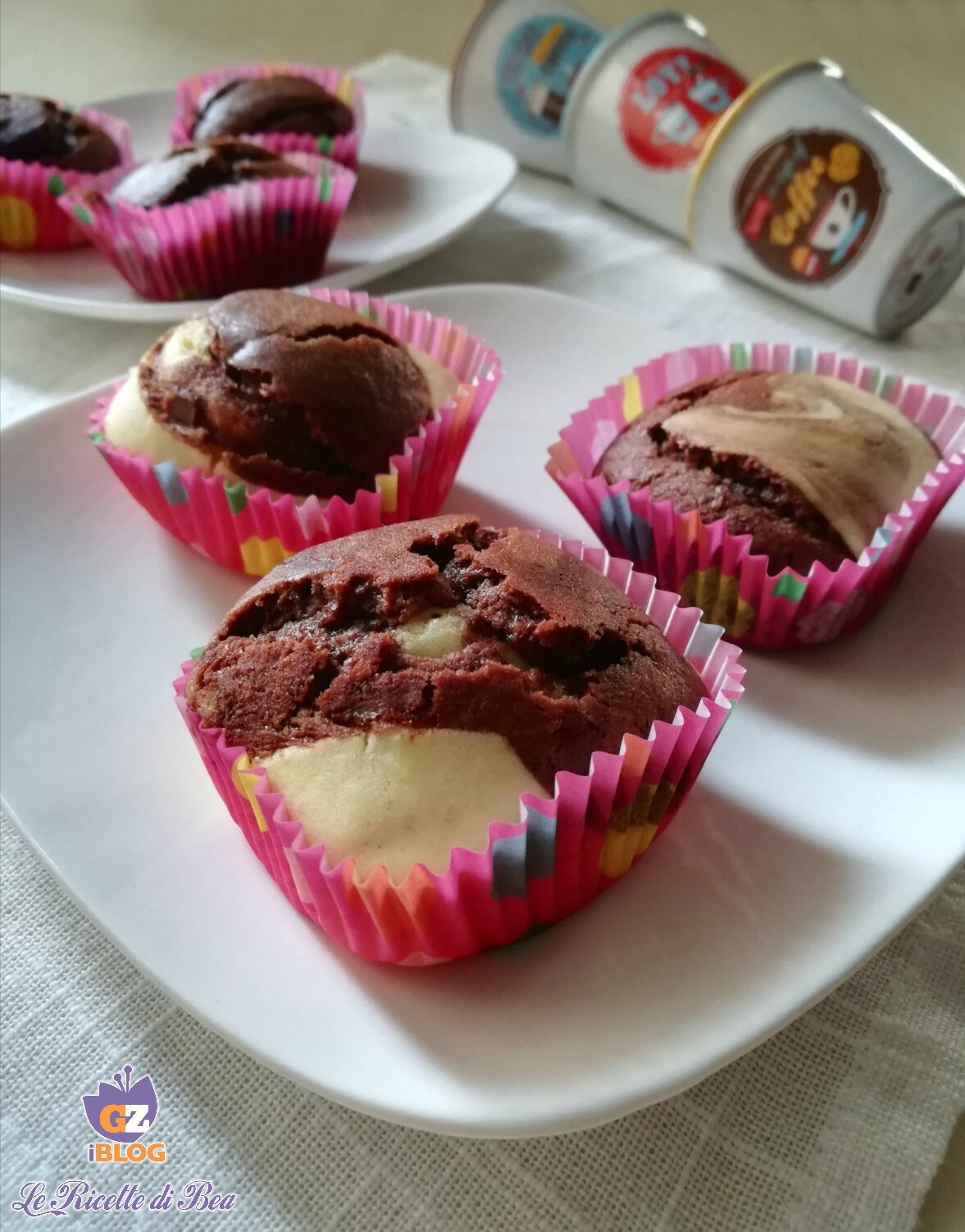 Muffin bicolor de cacau