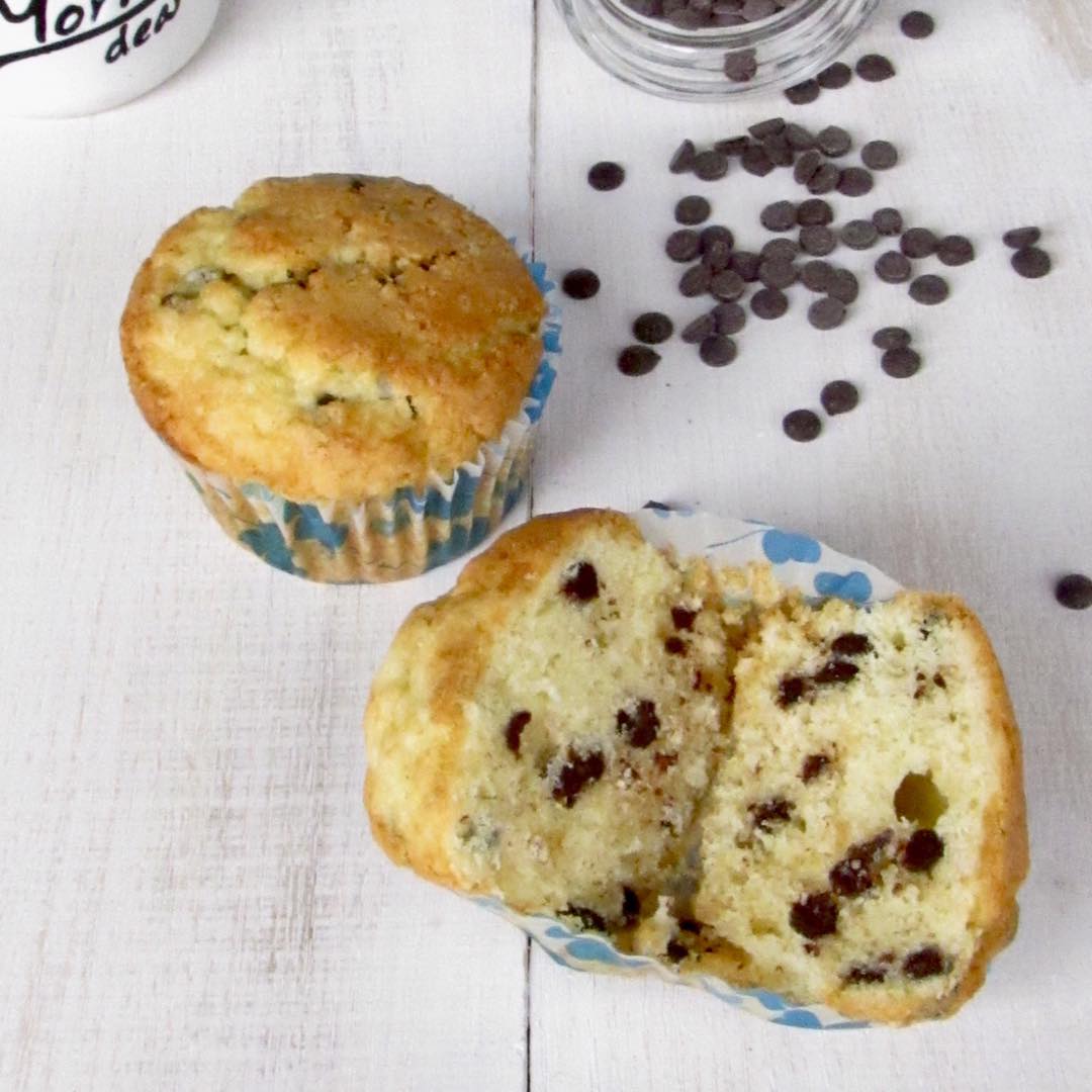 Muffins com gotas de chocolate
