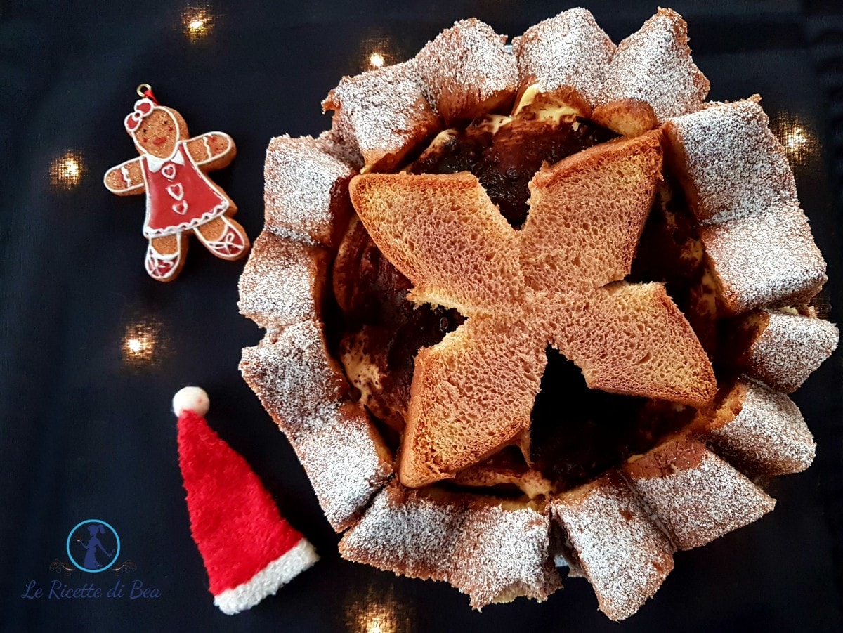 Pandoro recheado com creme para Tiramisù