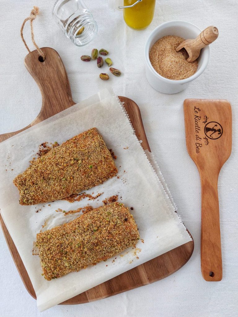 salmão com crosta de pistache