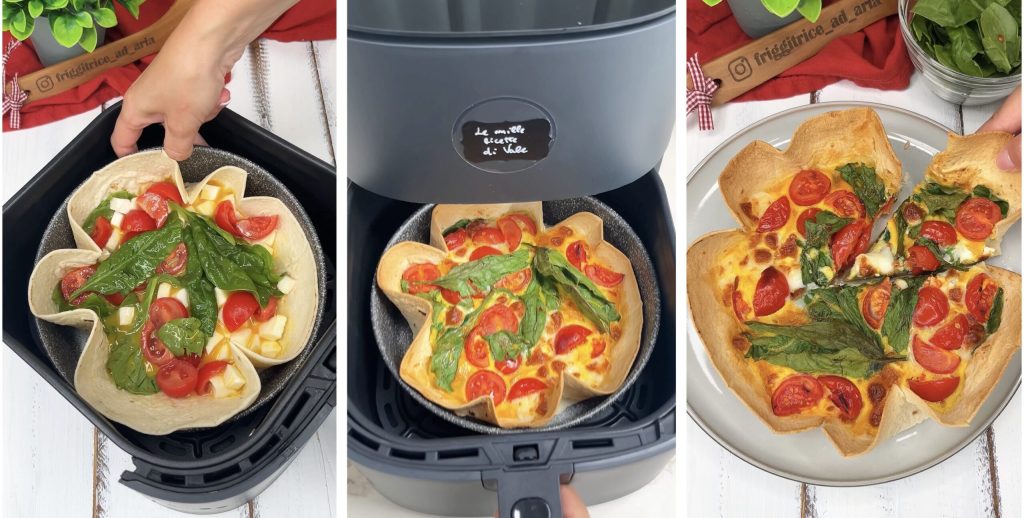 Omelete com Piadina na Fritadeira a Ar