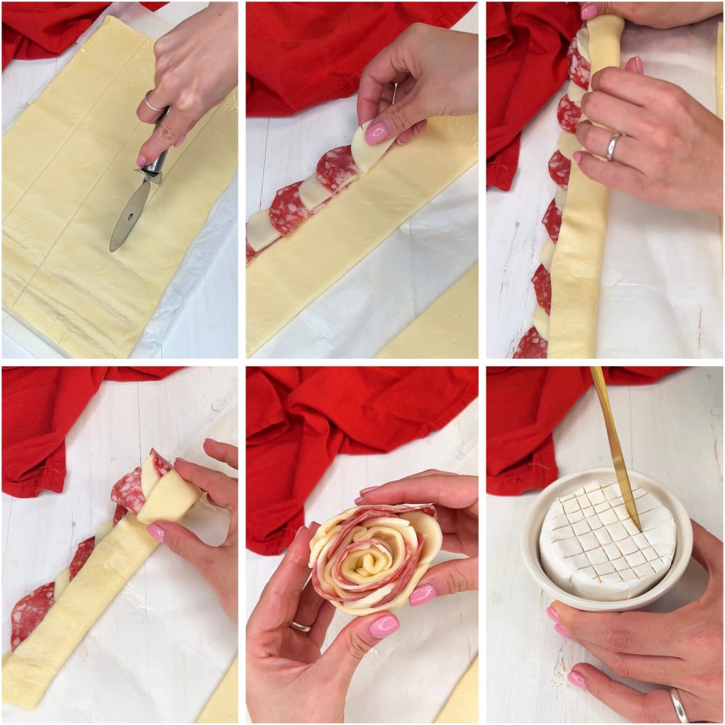 Rosas de pizza na fritadeira a ar