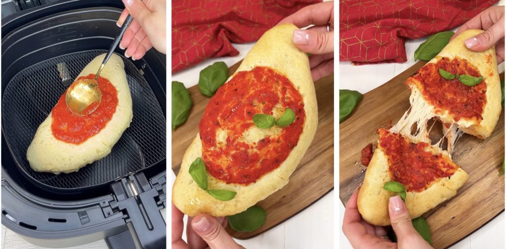 Calzones na fritadeira elétrica