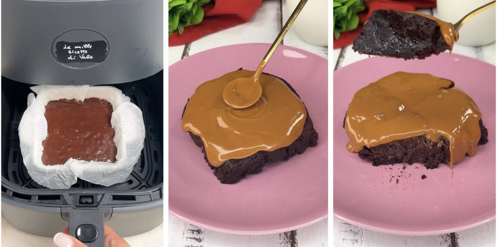 Brownies de banana e cacau na fritadeira de ar