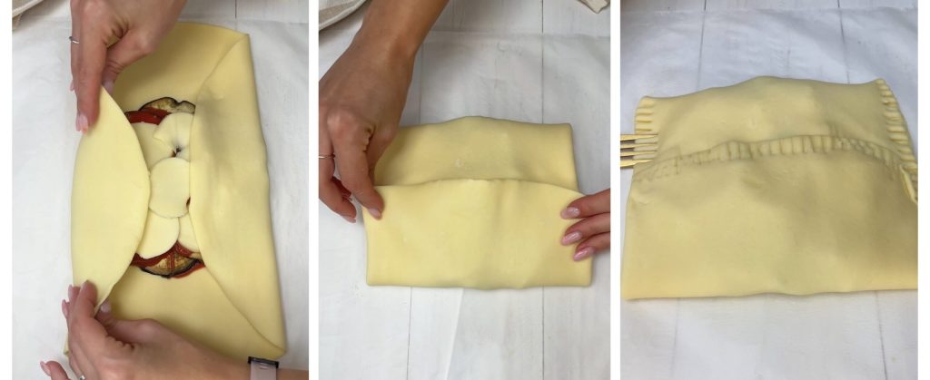 Rústico de berinjela e provolone na fritadeira elétrica