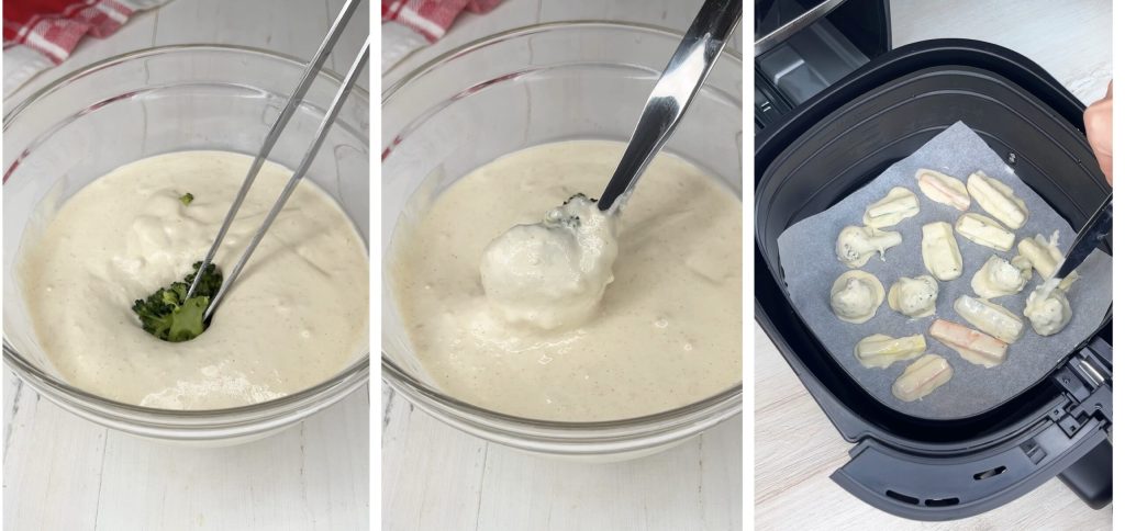 Legumes empanados na fritadeira sem óleo