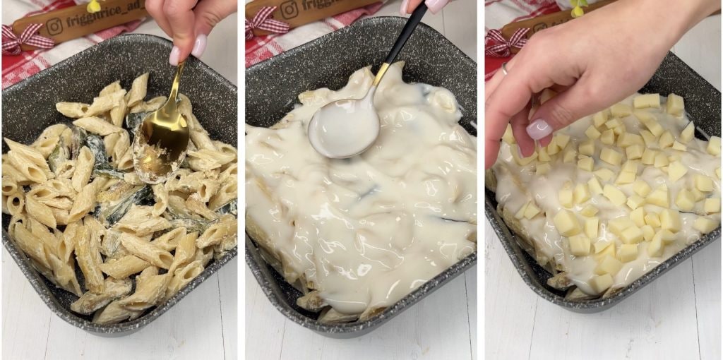 Macarrão cremoso de sobras na fritadeira elétrica