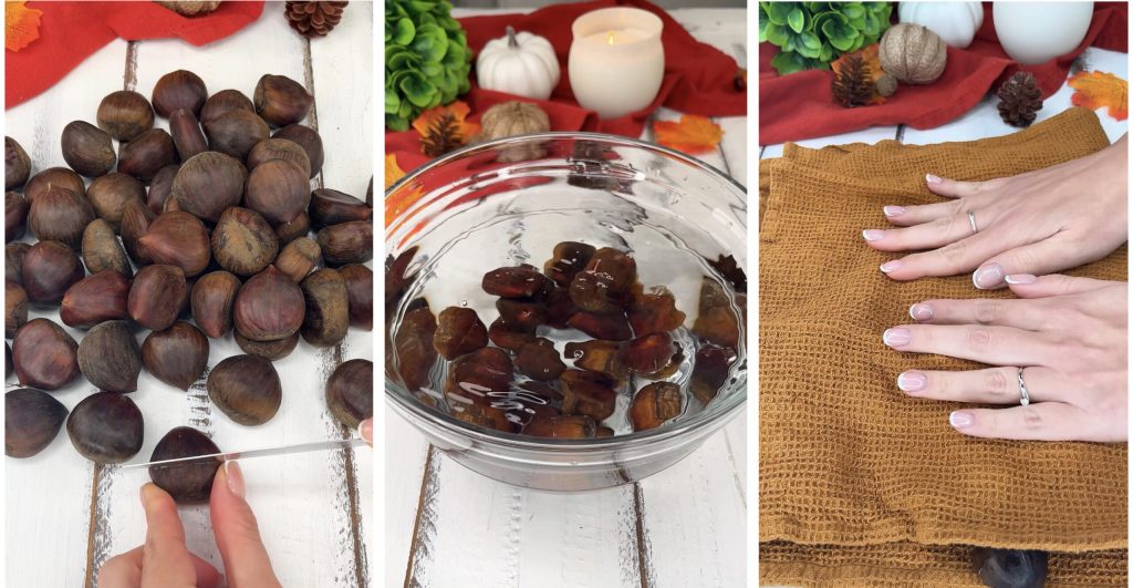 Castanhas na fritadeira sem óleo