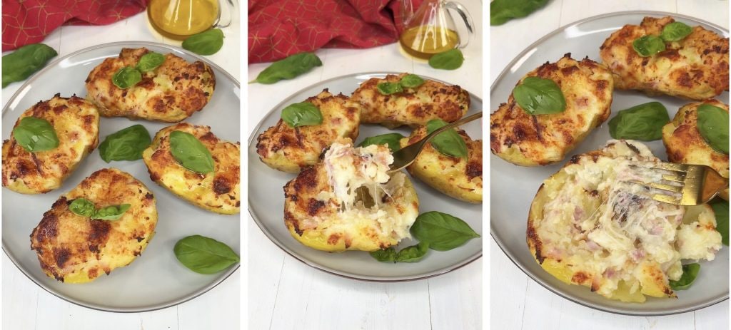 Batatas recheadas cremosas na fritadeira a ar