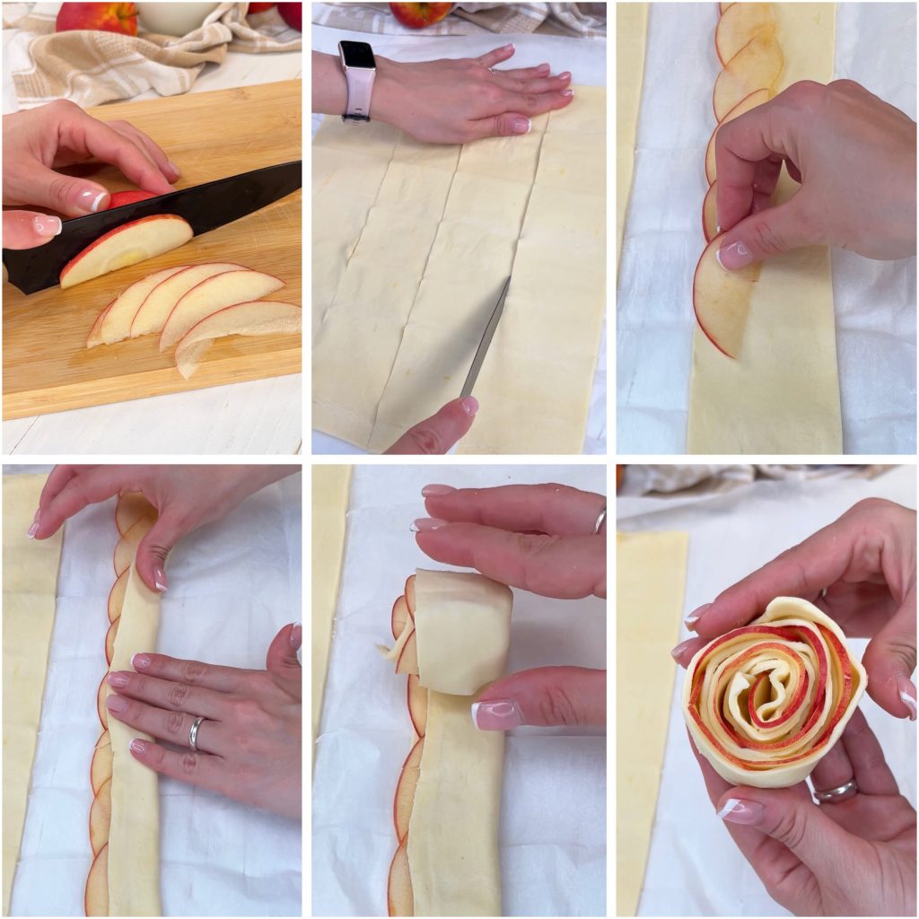 Rosas de maçã na fritadeira a ar