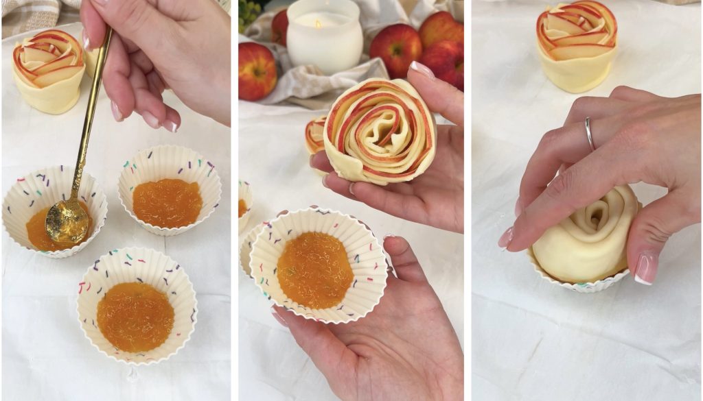 Rosas de maçã na fritadeira a ar