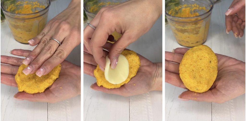 Bifes crocantes de abóbora na fritadeira elétrica