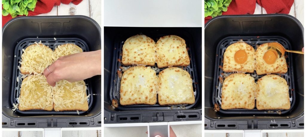 Torrada de ovo com coração cremoso na fritadeira sem óleo