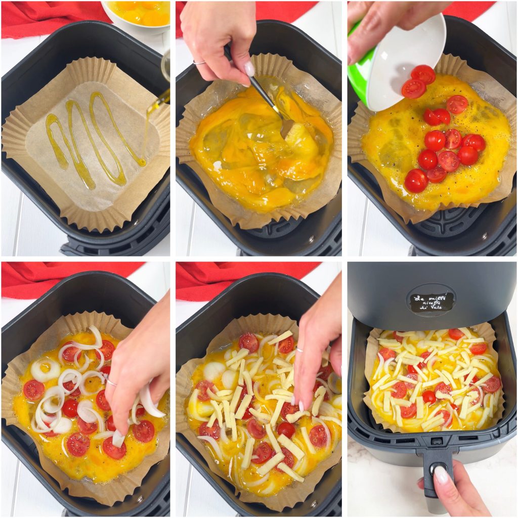 Omelete na fritadeira sem óleo