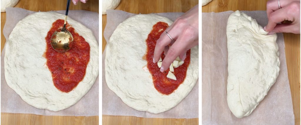 Calzones na fritadeira elétrica