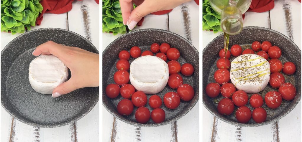 Brie com tomatinhos assados
