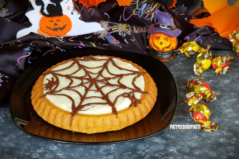 torta de teia de aranha para Halloween