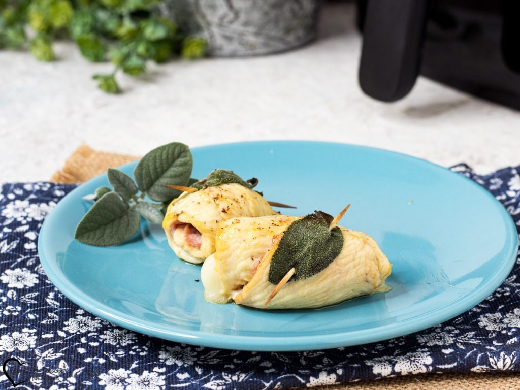 rolinhos de peito de frango na fritadeira elétrica
