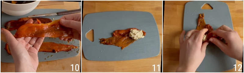 rolinhos de pimentão recheados com atum, receita fresca de verão com pimentão assado, il chicco di mais 5 rechear pimentões