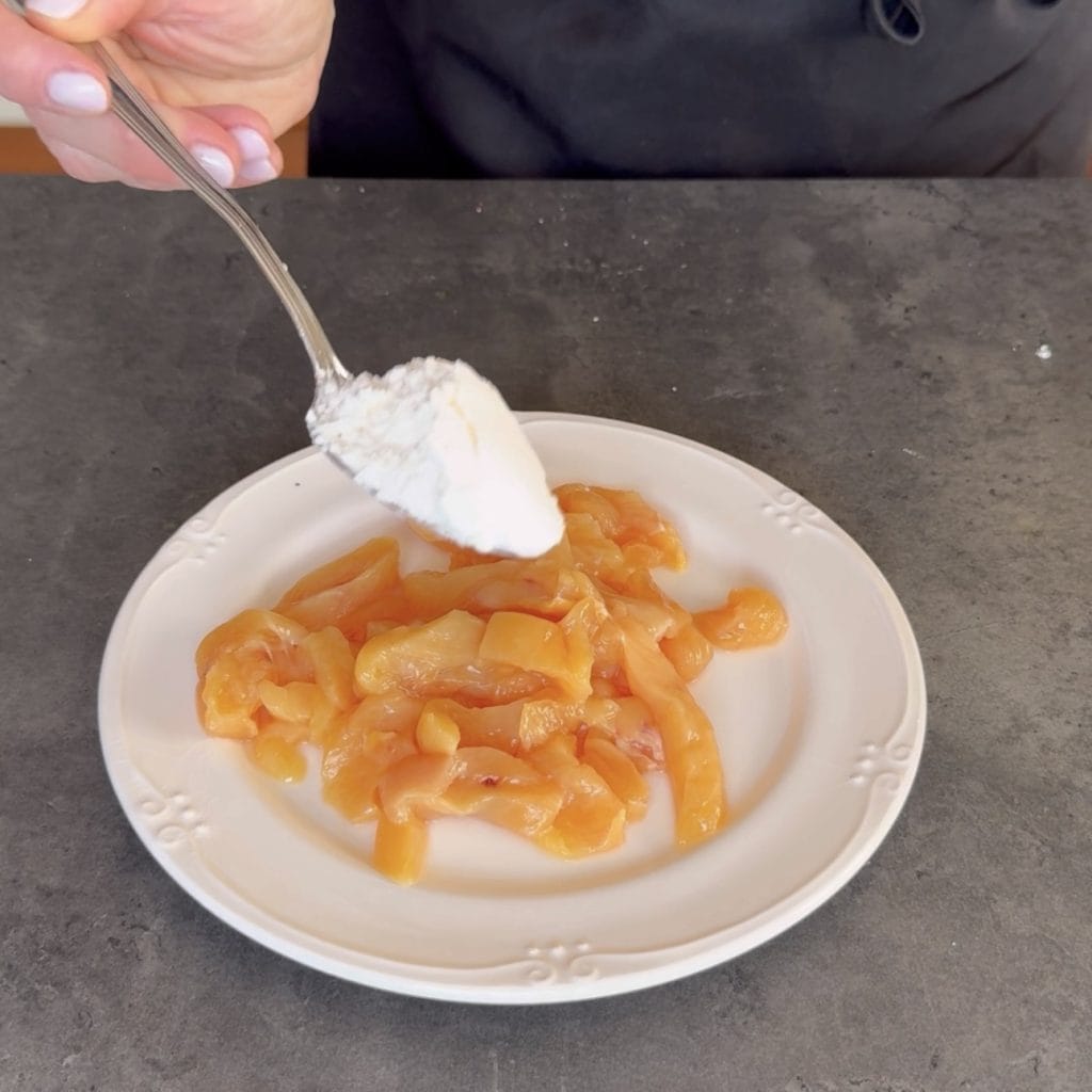 tiras de frango com abobrinhas