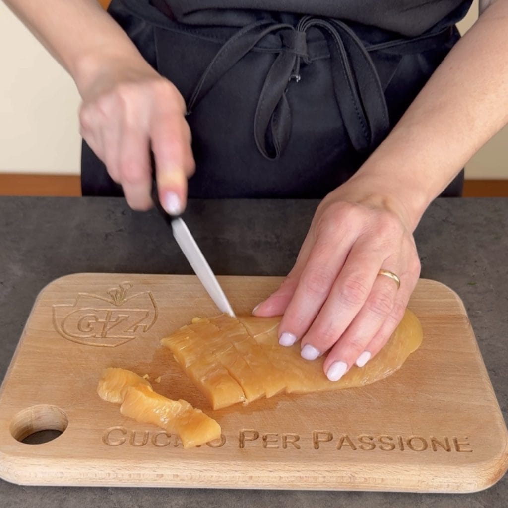 tiras de frango cremosas ao leite