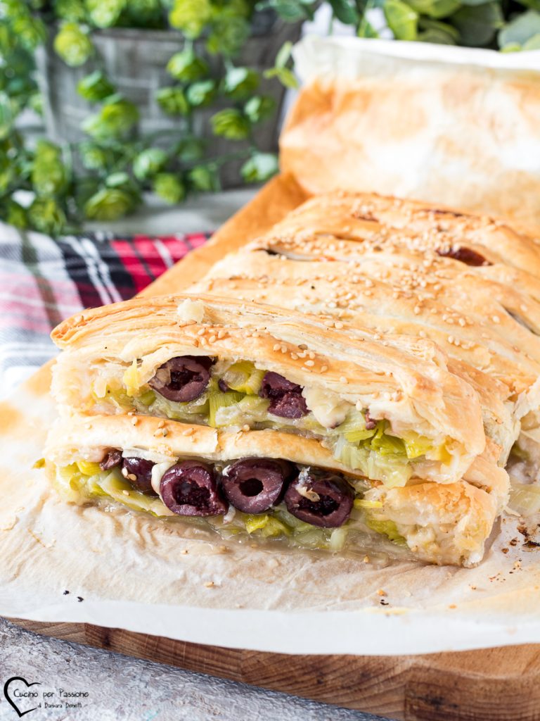 torta salgada de alho-poró