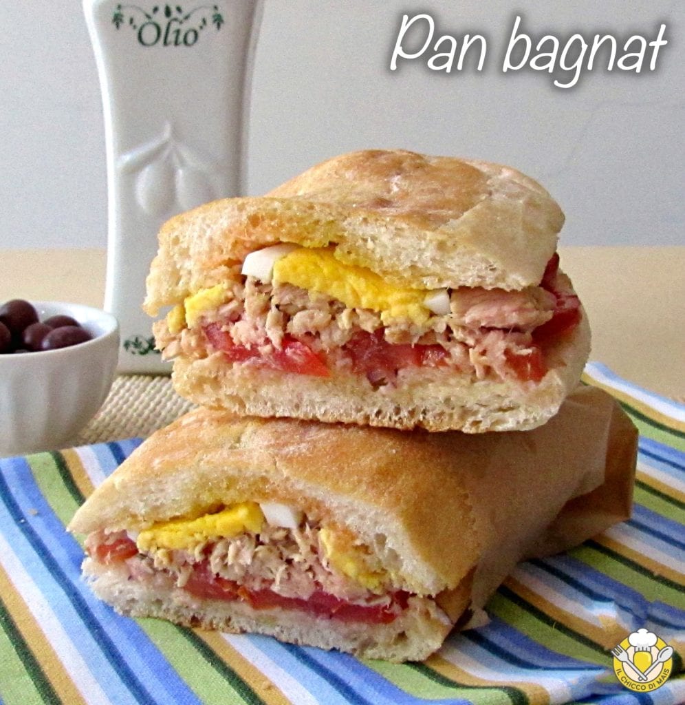 v_ pan bagnat de nice receita de sanduíche de atum francês da riviera francesa com ovo alho pimentões o grão de milho