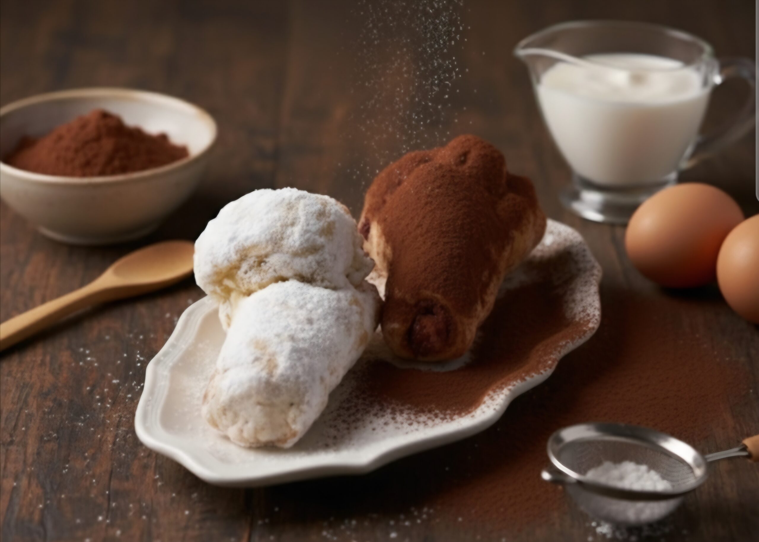 Os Lulù Messinesi com creme de leite e chocolate