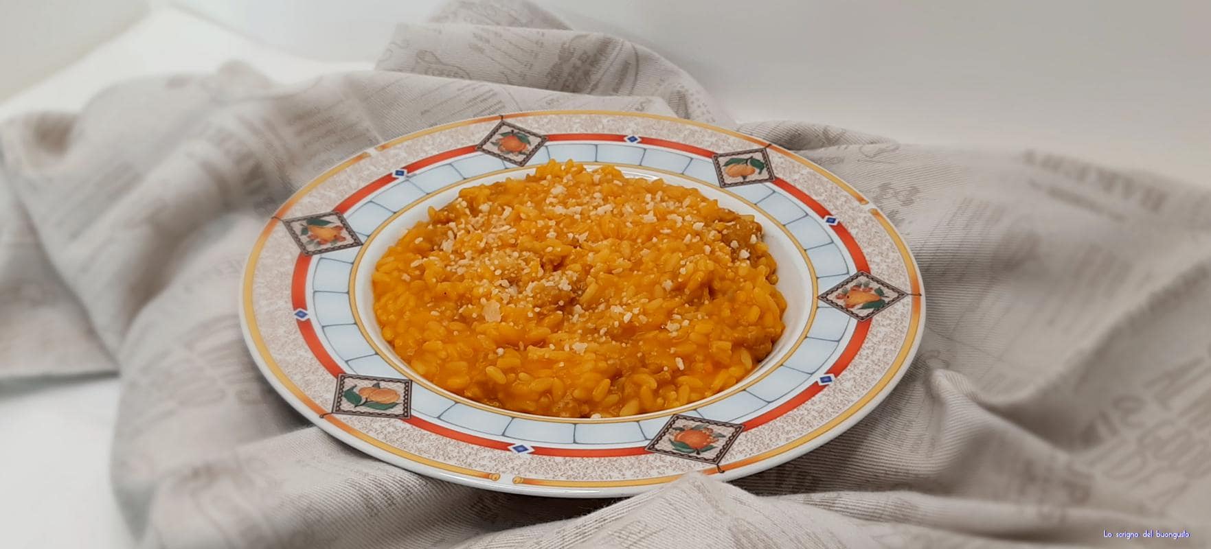 Risoto de abóbora e linguiça