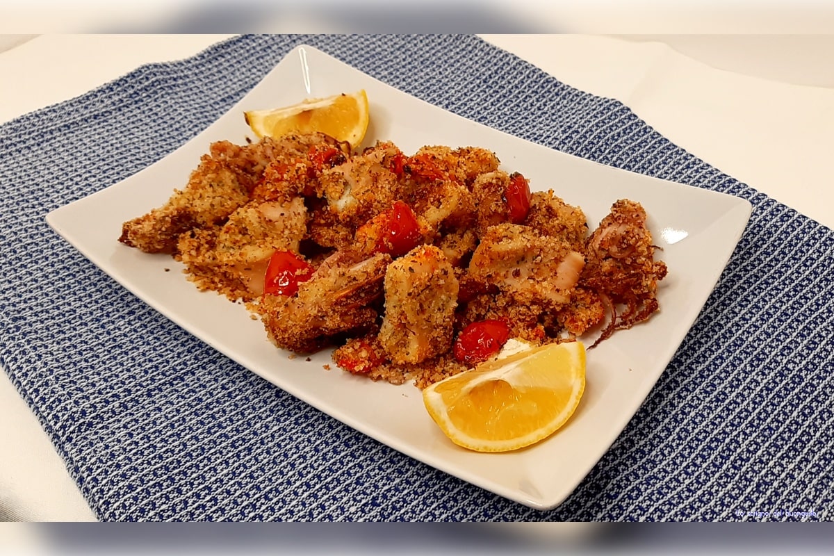 Lulas gratinadas na fritadeira a ar