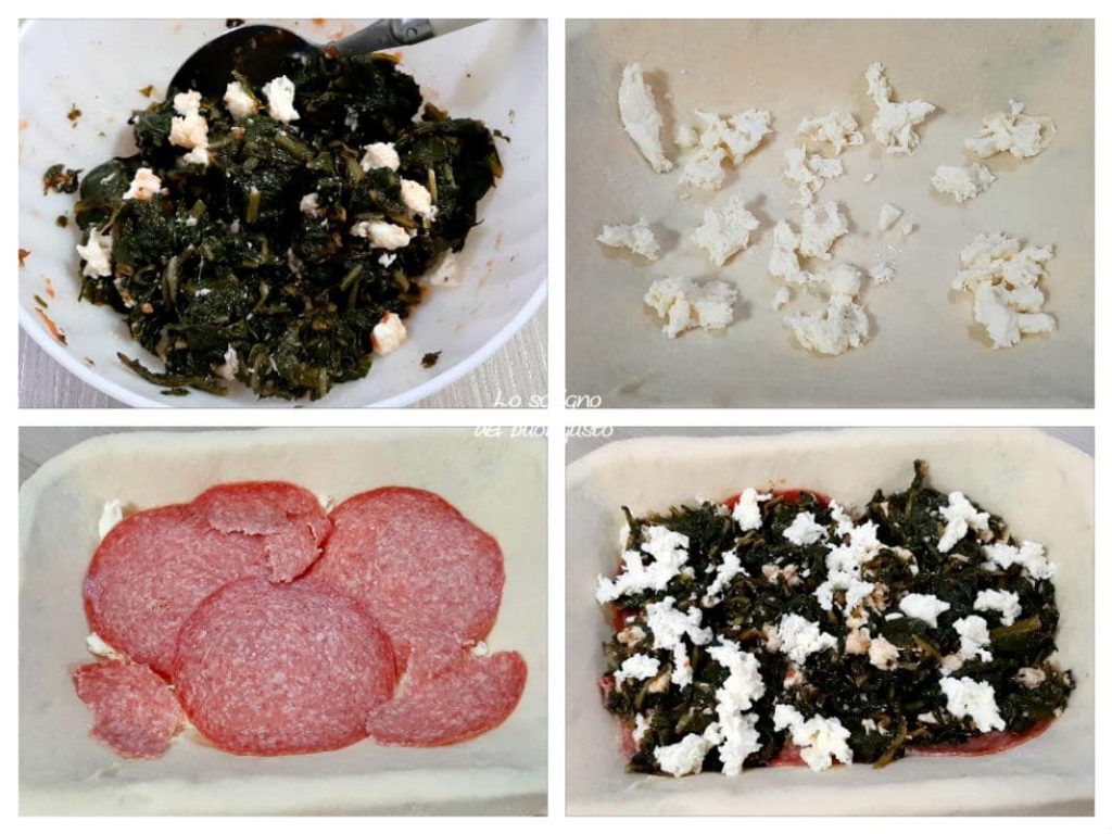 Pizza recheada com chicória