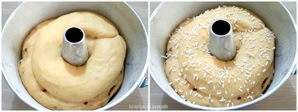 Rosca de pan brioche em camadas