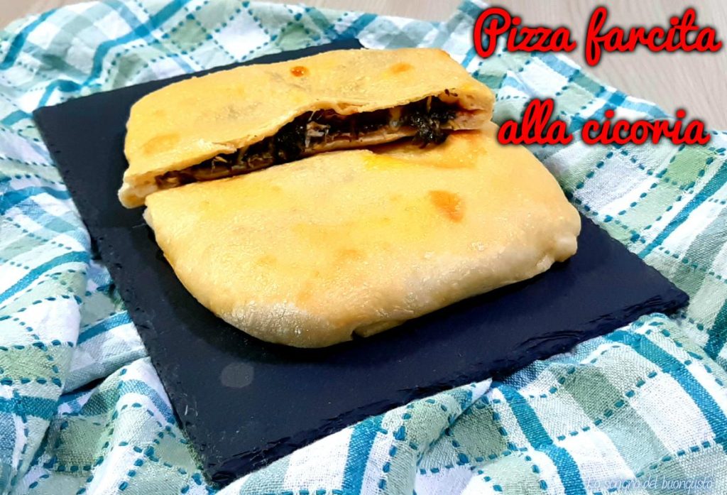 Pizza recheada com chicória