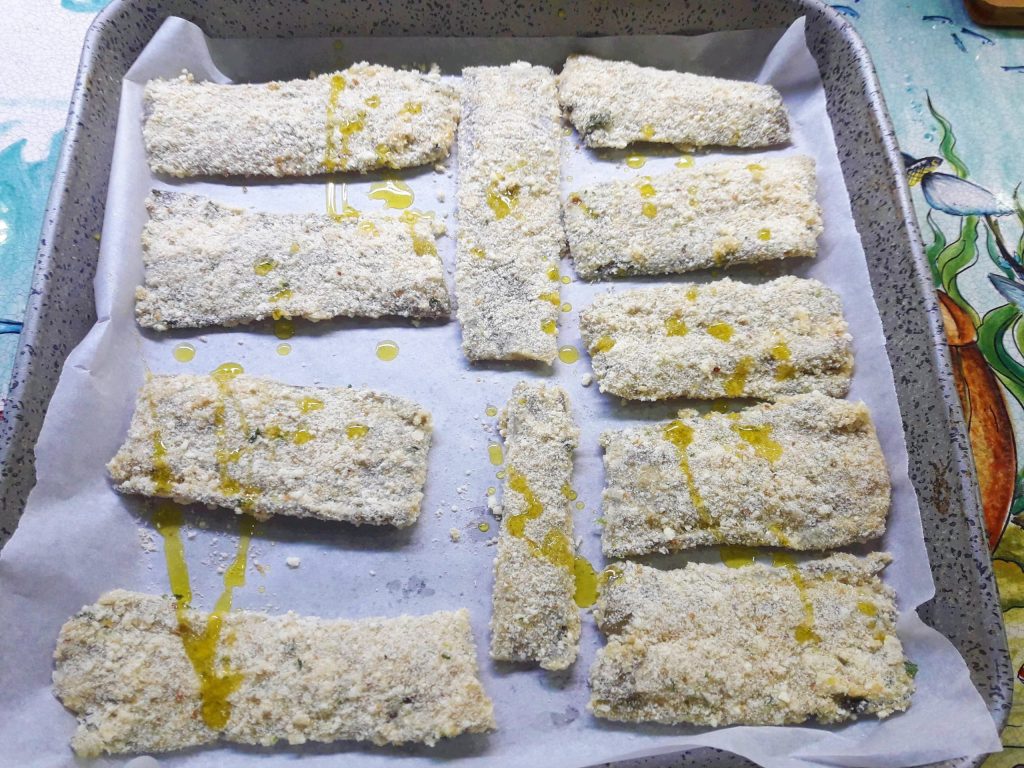 Talas de acelga empanadas assadas