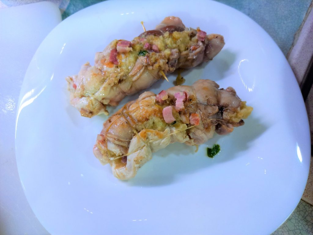 Lombo de coelho com creme verde