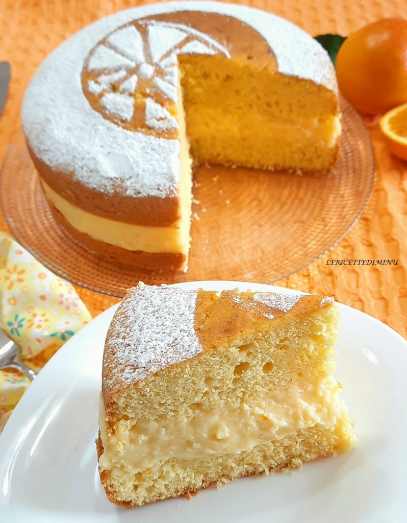 Bolo de Laranja Recheado com Creme de Laranja