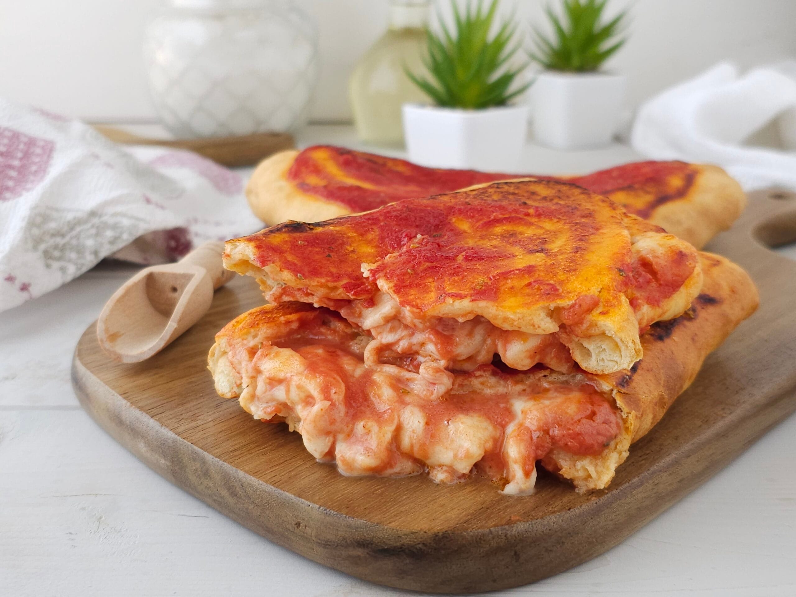 Calzones assados sem fermentação