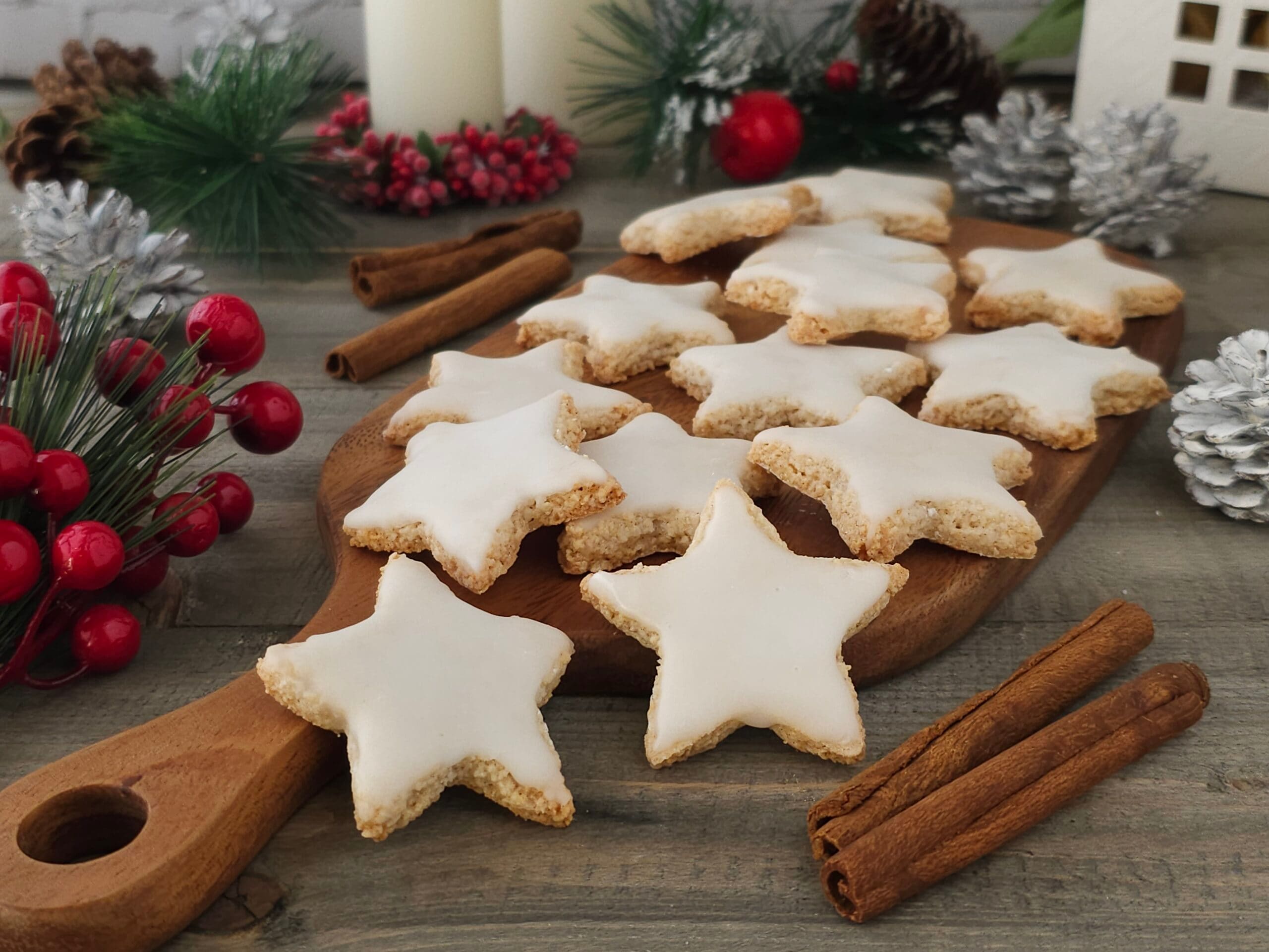 Zimtsterne (biscoitos de canela) típicos alemães