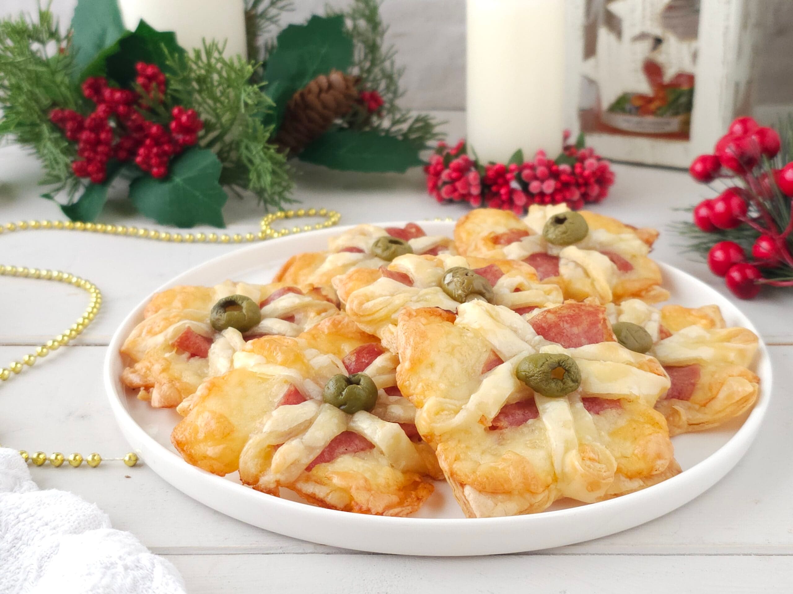 Laços salgados de massa folhada